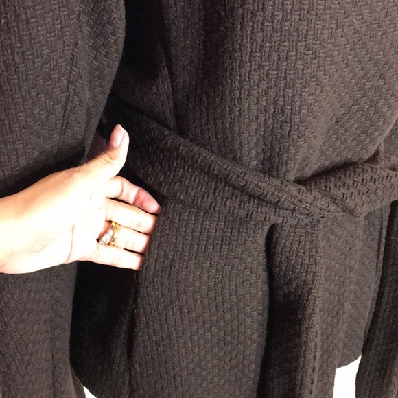 Bcbgmaxazia Brown Knit With Hoodie Sweater Coat - Picture 4 of 8